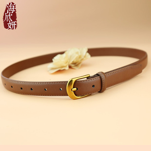 皮带女款真皮牛皮棕咖色美拉德风针扣腰带时尚百搭装饰配裙子裤带