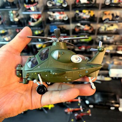 合金飞机模型中国军机Q版系列武直10直升机成品摆件配合金支架