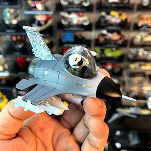 卡通飞机Q版合金战斗机军机蛋机美国 F-16攻击机模型摆件