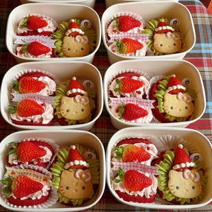 2026圣诞节hellokitty网红便当包装盒蛋糕装饰kt猫造型饼干烘焙
