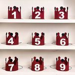 韩国红色皇冠数字帽生日氛围拍照毛毡帽儿童男女孩周岁装饰品道具