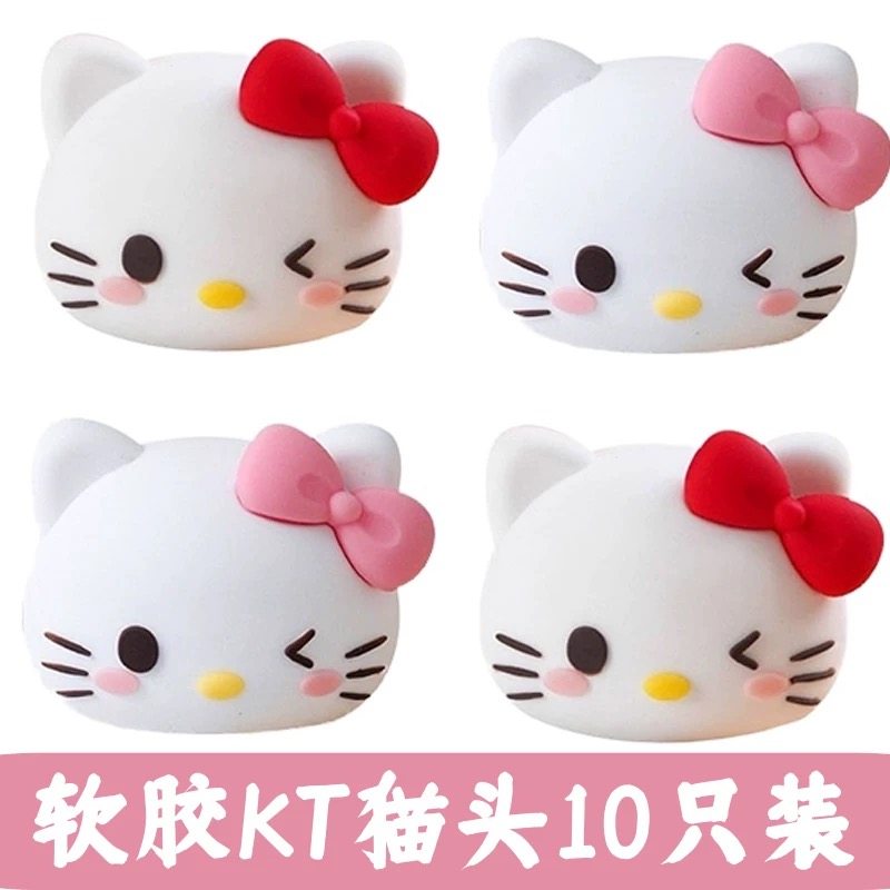 网红卡通helloKitty蛋糕装饰摆件可爱软胶KT猫头蛋糕摆件甜品摆件