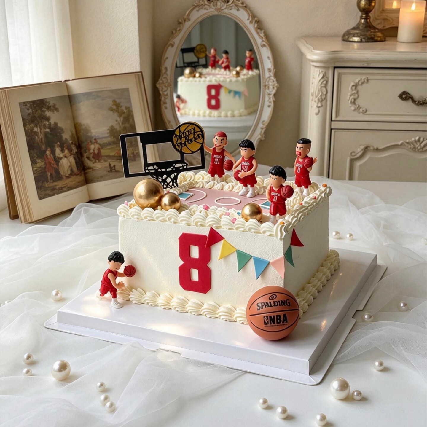 网红篮球主题蛋糕装饰摆件灌篮高手男孩生日派对烘焙甜品装扮插牌