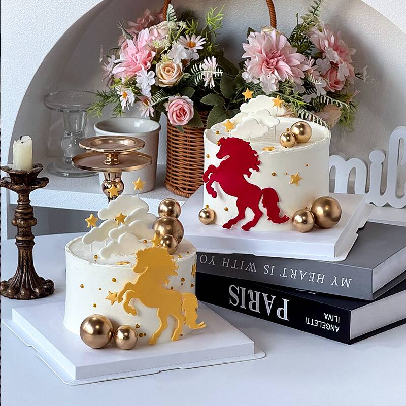新款翻糖切模马到成功男士爸爸老板生肖马生日模具蛋糕装饰配件
