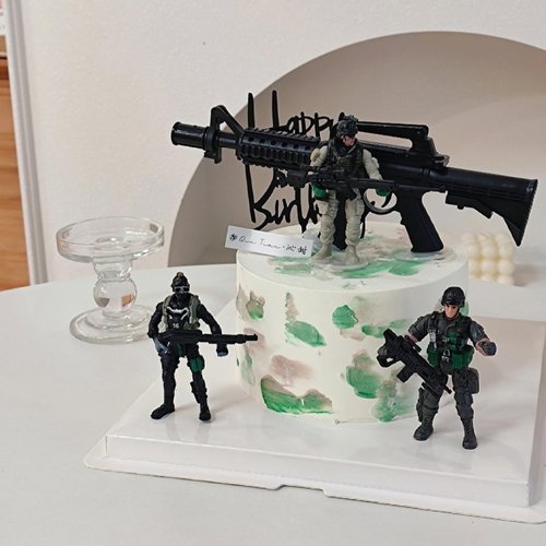 网红特种兵主题蛋糕装饰坦克飞机炮摆件男孩男生生日烘焙甜品摆件