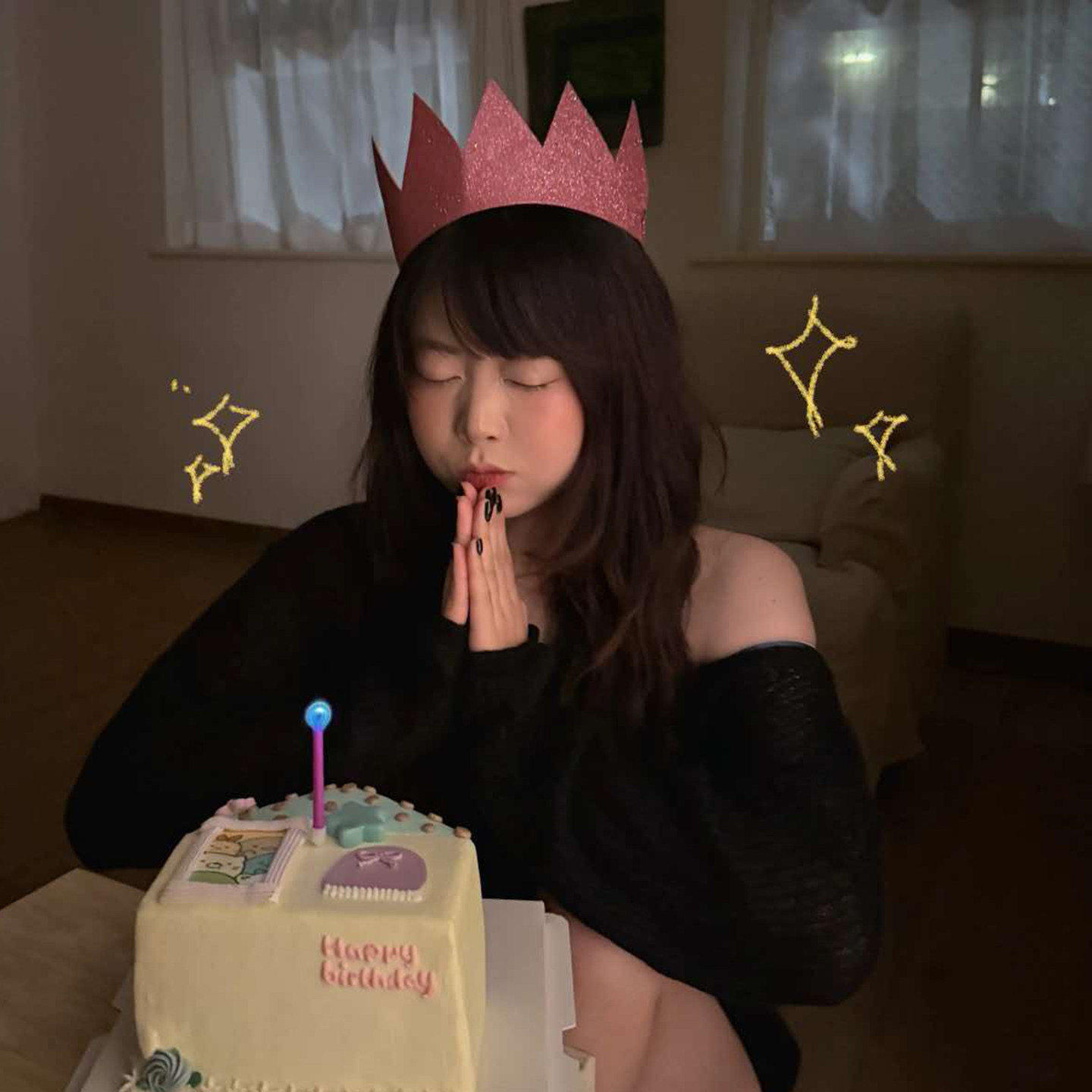 ins超闪粉色生日帽皇冠女韩系高级感派对聚会拍照道具少女心头饰