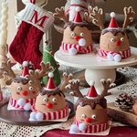 2025圣诞节蛋糕装饰插件圣诞迷你小帽子围巾鹿角圣诞树饼干摆件