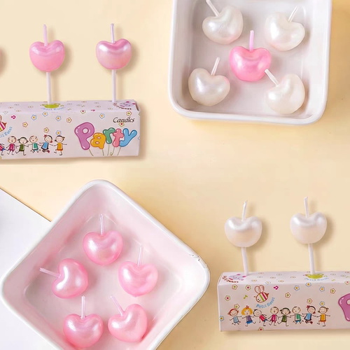 网红韩版复古樱桃蜡烛生日蛋糕装饰珠光蜡烛插件卡通甜品派对装扮