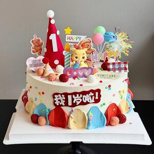 网红软胶奶瓶龙蛋糕装饰摆件龙宝宝周岁帽生日甜品台装扮插件配件