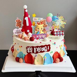 网红软胶奶瓶龙蛋糕装 扮插件配件 饰摆件龙宝宝周岁帽生日甜品台装