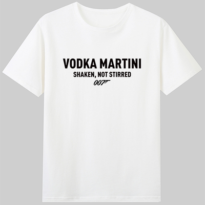 Vodka martini Shaken not stirred詹姆斯邦德经典台词007衣服t恤