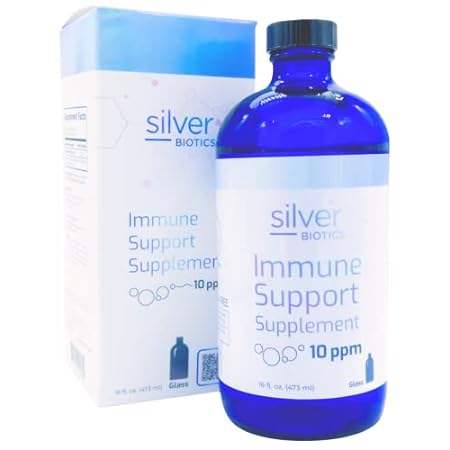 Silver Biotics Colloidal Nano SilverSol 10 PPM 16 oz. Imm