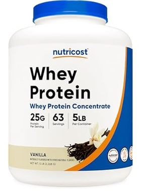 Nutricost Whey Protein Powder， Vanilla， 5 pounds - Whey P