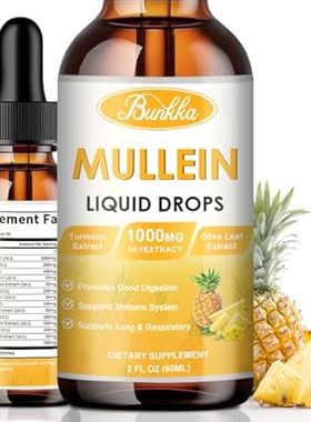Mullein Drops for Lungs - 13 in 1 Vegan Mullein Leaf Extr