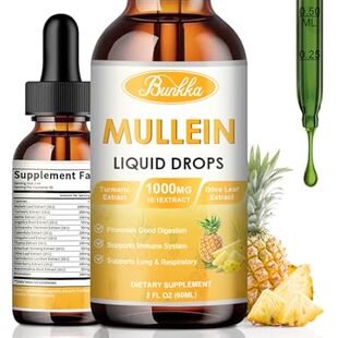 Mullein Drops for Lungs - 13 in 1 Vegan Mullein Leaf Extr