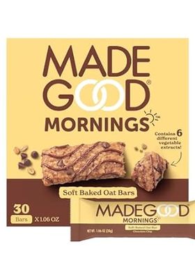 MadeGood Mornings Soft Baked Breakfast Bars， Chocolate Ch
