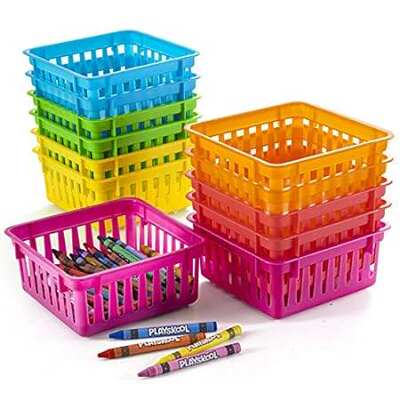 PREXTEX Classroom Storage Baskets Crayon and Pencill Cont