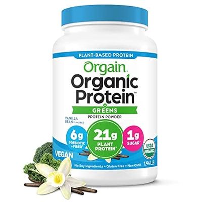 Orgain Organic Vegan Protein Powder + Greens， Vanilla Bea