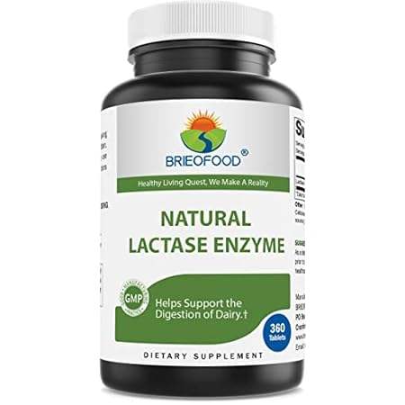 Brieofood Lactase Enzyme Pills - 3000 FCC ALU - 360 Table