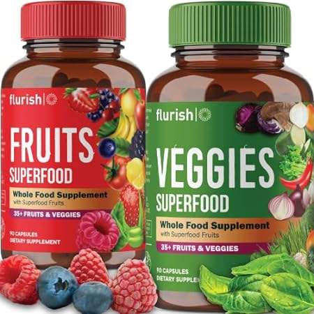 flurish. Fruit and Veggies - 90 Fruit and 90 Veggie Capsu
