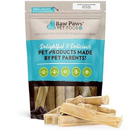 Raw Paws 5-inch Compressed Rawhide Rolls for Dogs， 10-ct