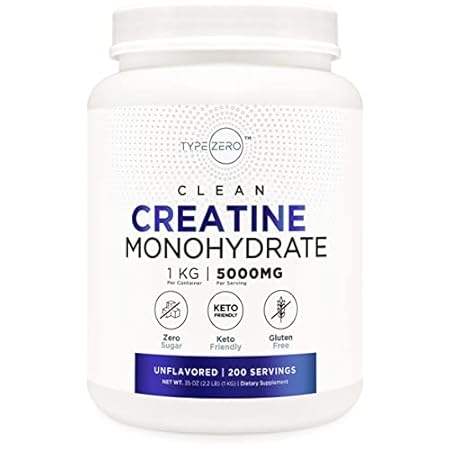 Type Zero Creatine Monohydrate(Unflavored) 1 KG， 5000mg