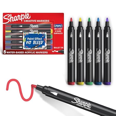 Sharpie Creative Markers， Water-Based Acrylic Markers， Bu