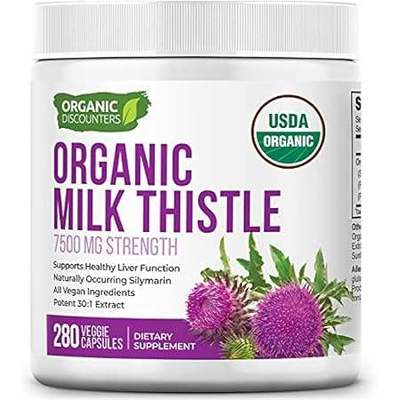 Organic Discounters Milk Thistle Capsules， 280 Count， 750
