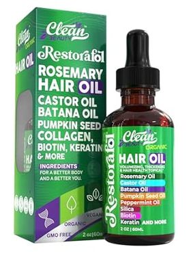 Rosemary Hair Oil For Growth with Castor Oil， Batana Oil，