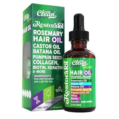 Rosemary Hair Oil For Growth with Castor Oil， Batana Oil，