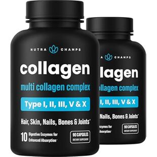 Multi Collagen Pills | Types I，II，III，V，X | Double Hydro