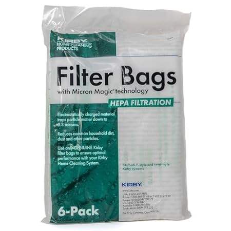 Kirby 204814 Micron Magic HEPA Filter Plus Bags， 6， White