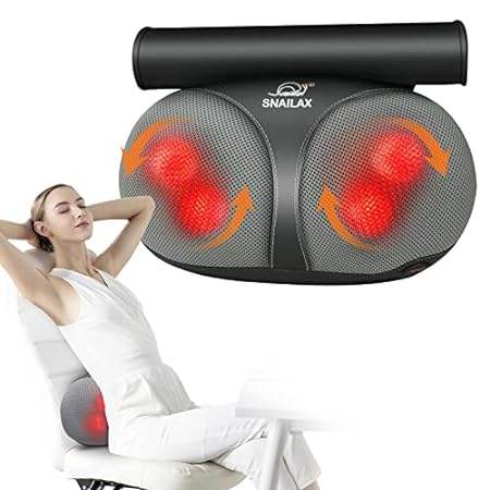 Snailax Shiatsu Neck Back Massager - 3D Deep Kneading Mas