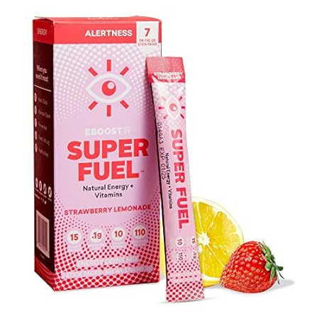 EBOOST Energy Drink Powder, Super Fuel - Strawberry Lemon