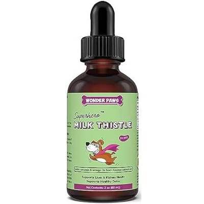 Wonder Paws Milk Thistle， Liver Support for Dogs， Support