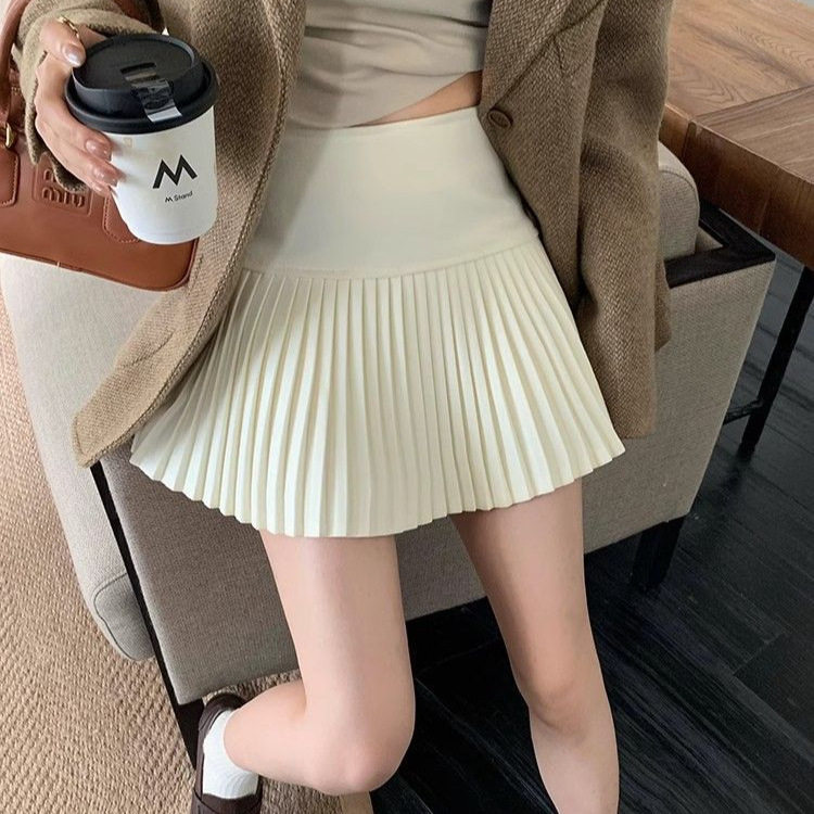 毛呢百褶裙半身裙女2025新款秋冬