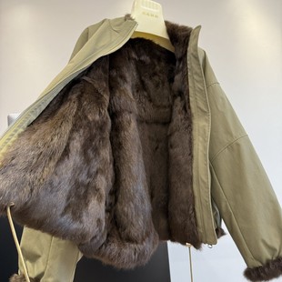 内里真兔毛两面穿派克服设计感女冬季2025新款巨好看的小个子短款