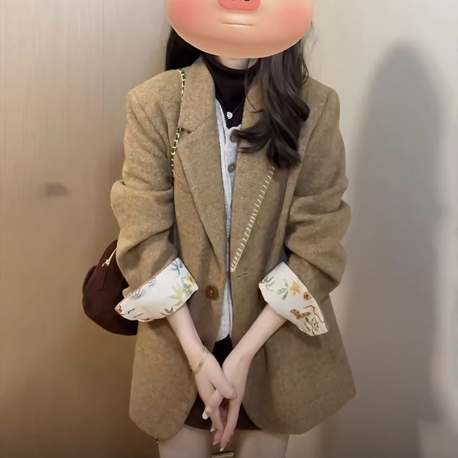 加厚深冬独特超好看西装呢子大衣女入冬季2025年新款毛呢外套短款