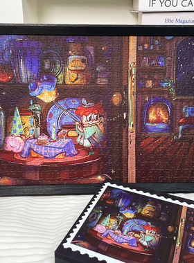 TKX《雪夜晚餐》500片成人版toto拼图丝绒工艺分包益智玩具50*35