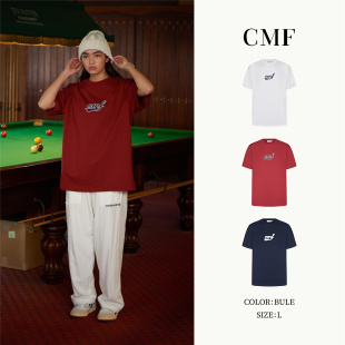 百搭t恤上衣打底衫 复古字母印花纯棉短袖 CMF美式