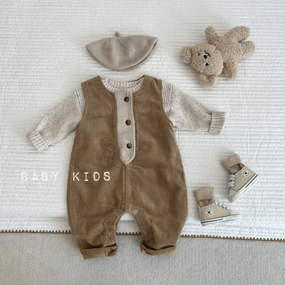 套装长爬灯芯绒春秋连体衣