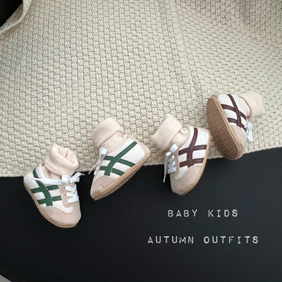 男女宝宝冬季保暖鞋子婴幼儿加绒鞋袜秋冬学步鞋外出居家高帮童鞋