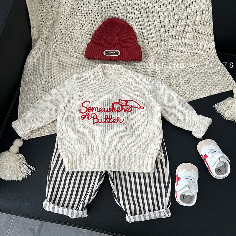 ins秋冬男女宝宝韩版宽松洋气套头毛衣婴幼儿童秋装白色针织衫潮,童装/婴儿装/亲子装,毛衣/针织衫,淘宝优惠券,粉丝福利购,淘宝优惠卷