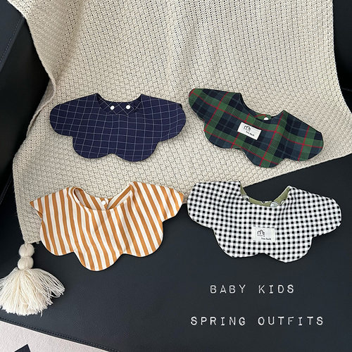 INS宝宝网红款口水巾婴幼儿花瓣防吐奶围兜新生儿A类纯棉柔软围嘴