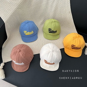 INS男女宝宝春夏秋糖果色字母刺绣软檐帽子婴儿鸭舌帽棒球遮阳帽