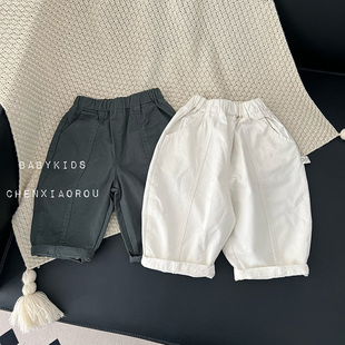 男女宝宝裤子春装新款男童休闲弯刀裤小童宽松洋气百搭纯棉长裤潮