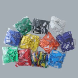 亚马逊热卖PE软彩色塑料钥匙牌扣号码分类标签牌行李吊牌收纳管理