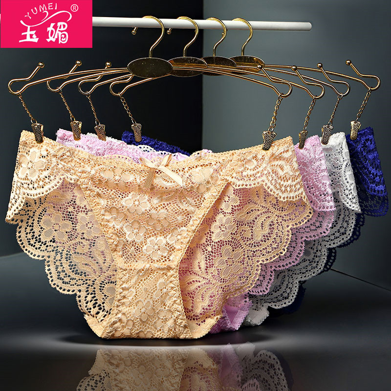 玉媚内裤女蕾丝性感档火辣纯棉档