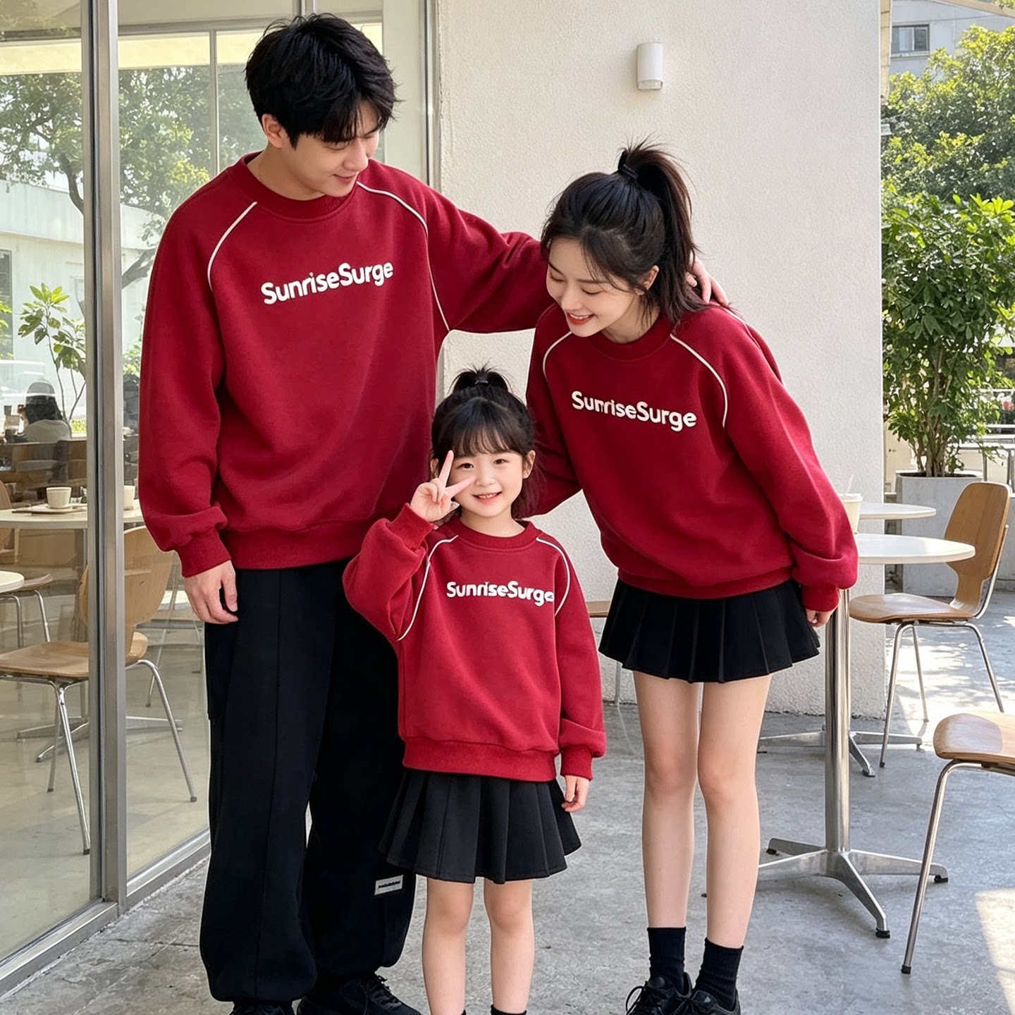 新年亲子装秋冬装一家三四口母子亲子装/亲子时装