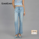 bebe春夏女士气质链条缀饰镂空长款 牛仔裤 111004